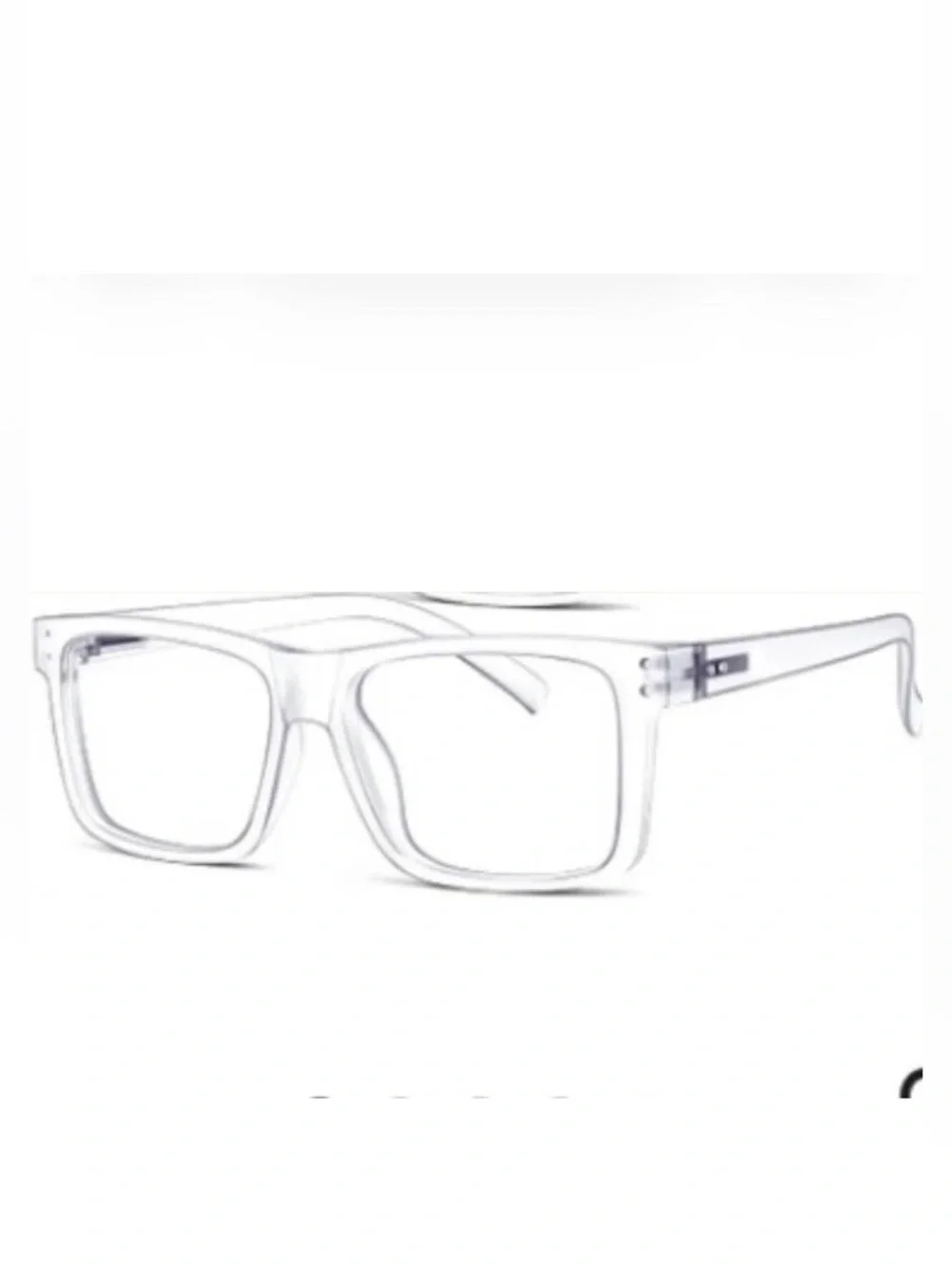 Square Clear Modern Reading Glasses Spring Hinges Unisex Transparent Readers 2.0